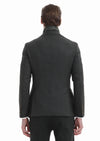 Haki Düz Shirt Shoulder Slim Fit Yün Karışımlı Ceket