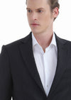 Antrasit Desenli Thin&taller Slim Fit %100 Yün Takım Elbise