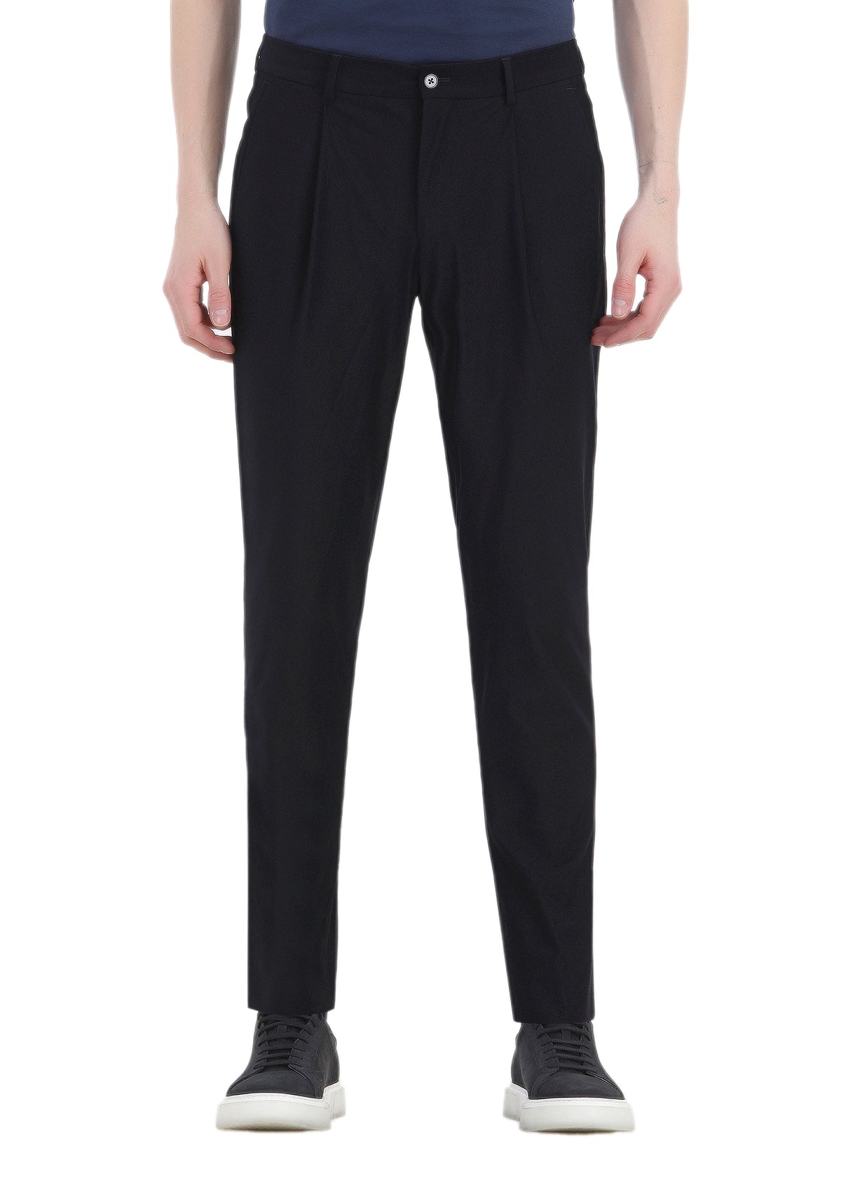 Siyah Mikro Comfort Fit Örme Takım Elbise