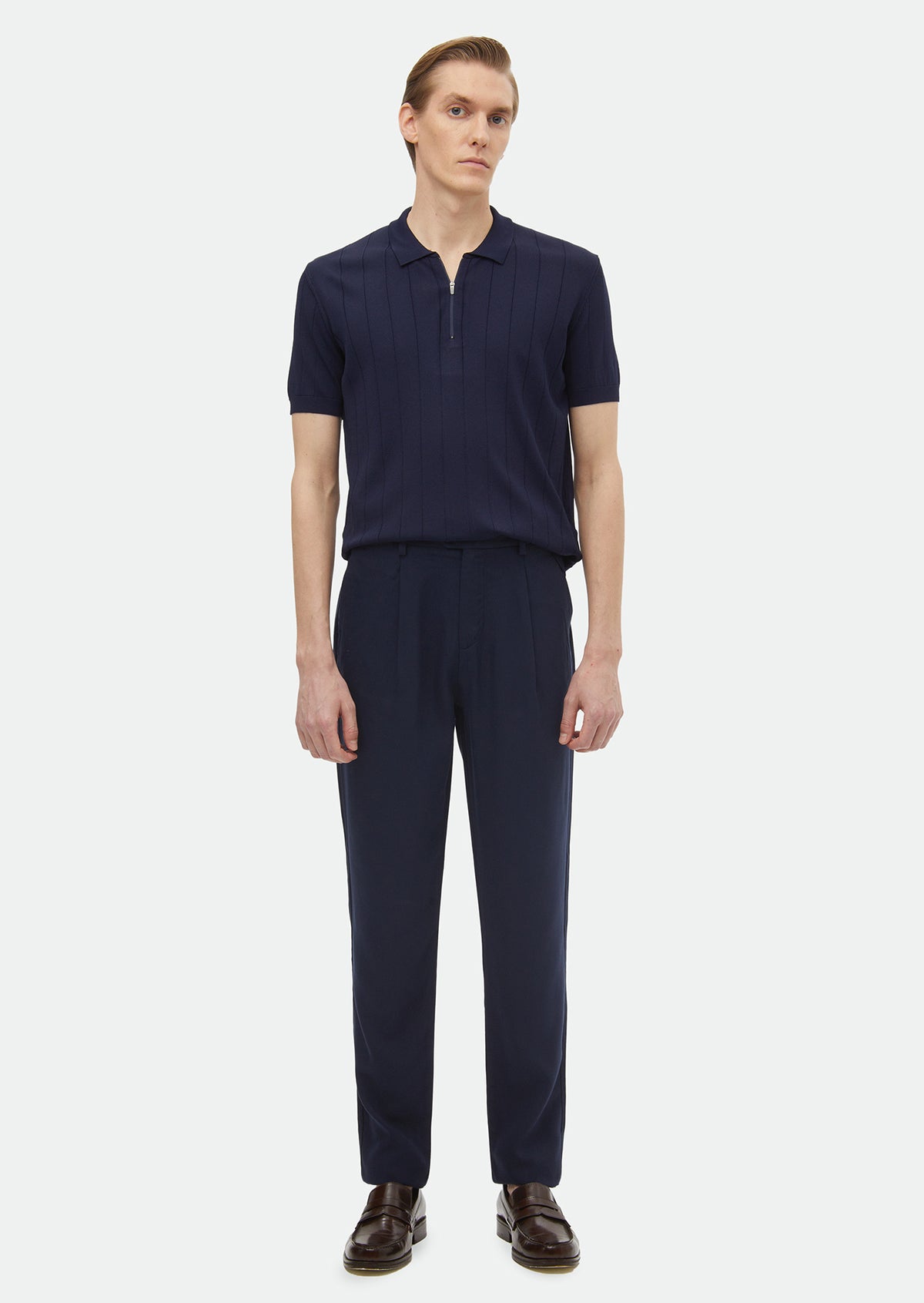 Lacivert Düz Dokuma Regular Fit Casual Pantolon