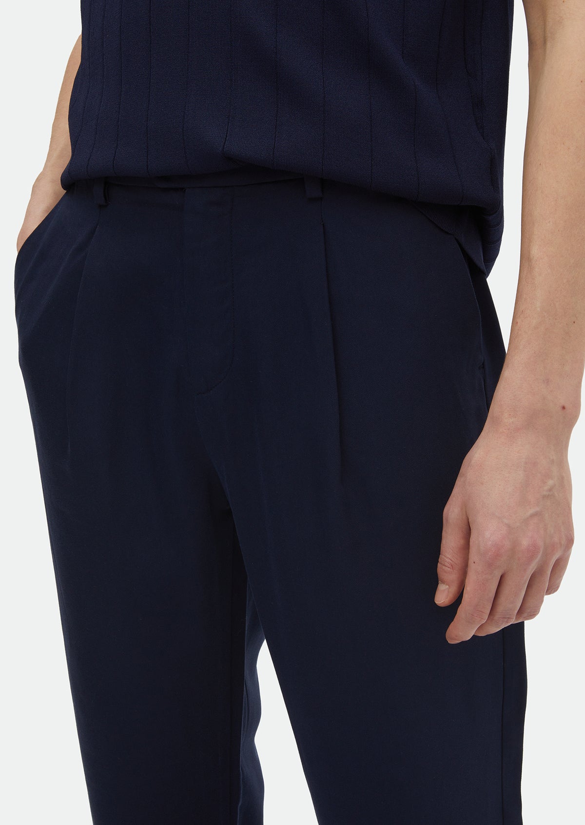 Lacivert Düz Dokuma Regular Fit Casual Pantolon