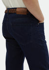 Lacivert Düz Regular Fit Denim Pamuk Karışımlı Pantolon