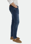 İndigo Düz Slim Fit Denim Pamuk Karışımlı Pantolon