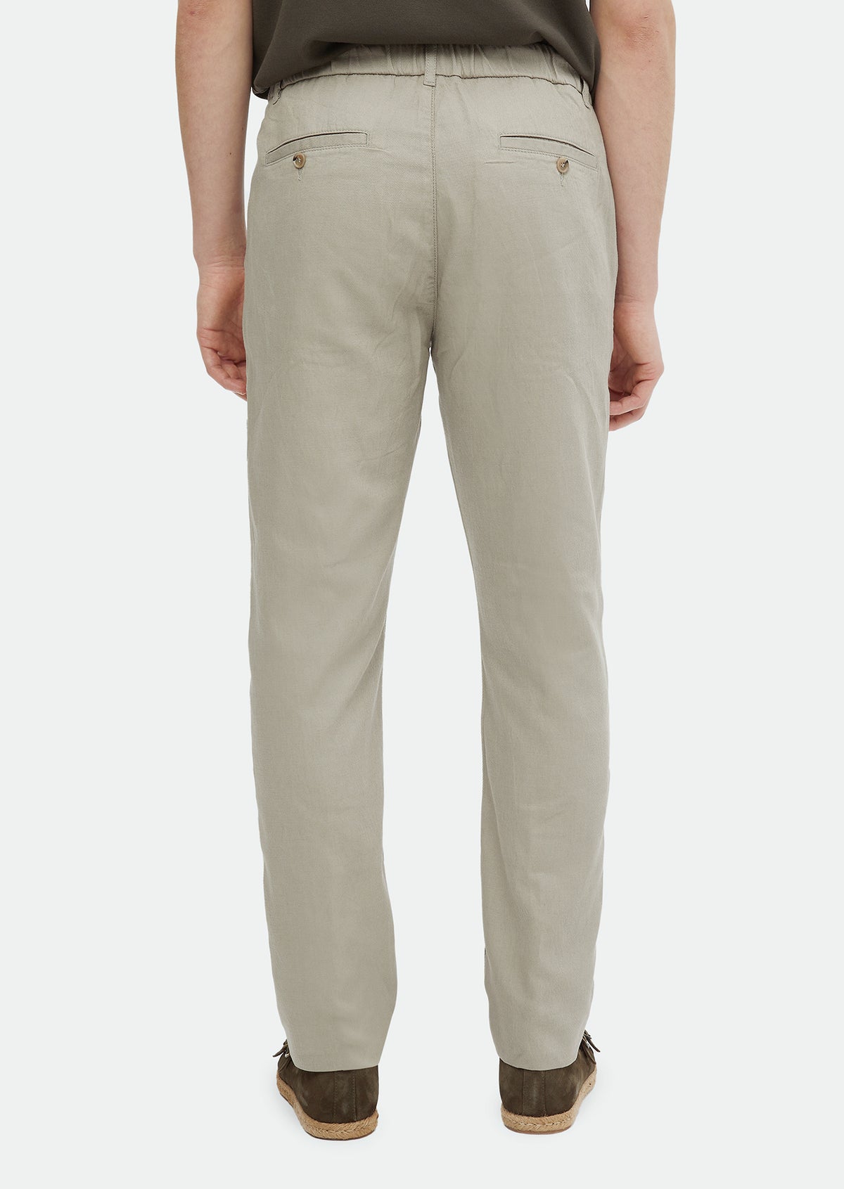 Bej Desenli Dokuma Jogging Fit Casual Pamuk Karışımlı Pantolon