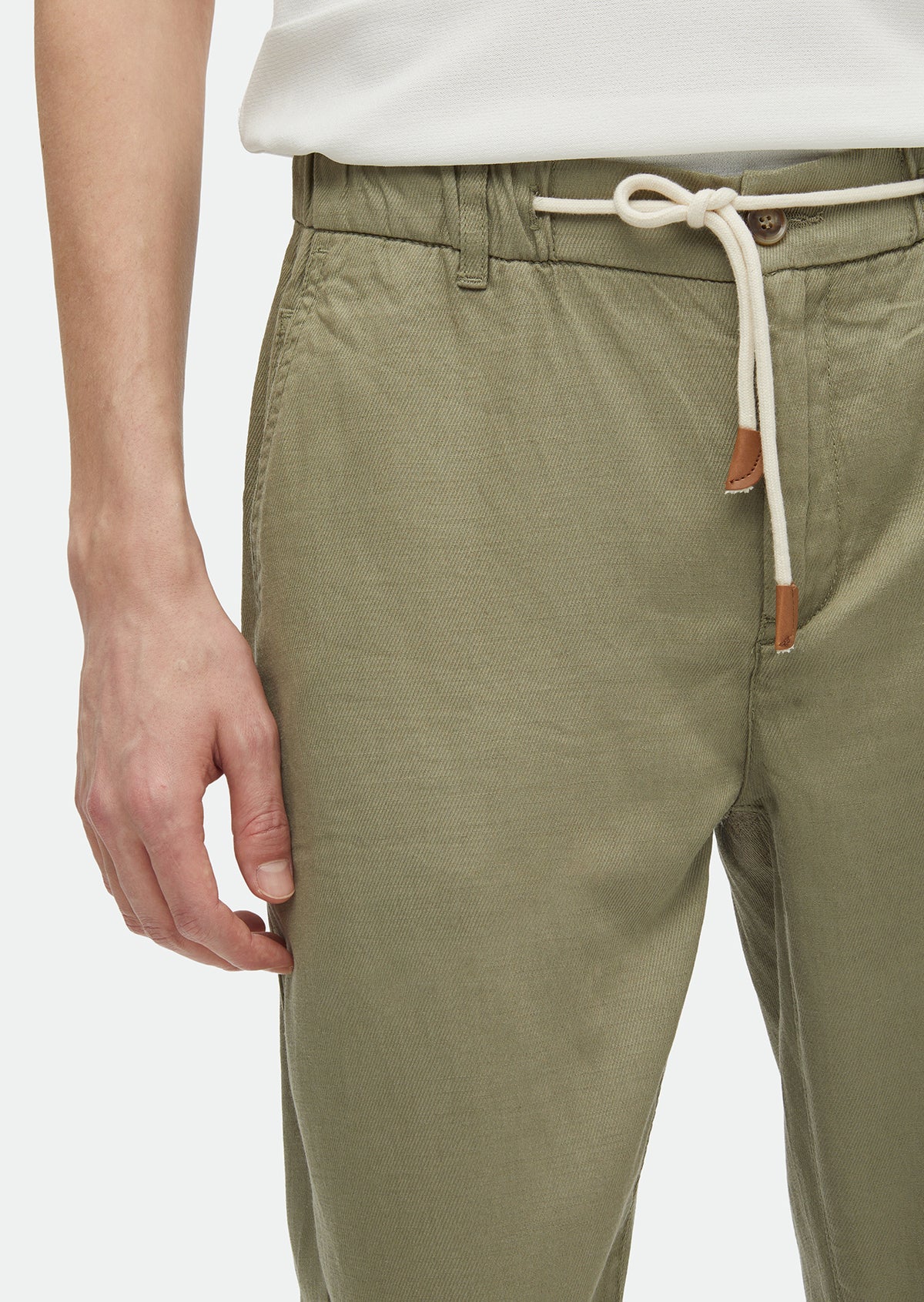 Açık Yeşil Desenli Dokuma Jogging Fit Casual Pamuk Karışımlı Pantolon