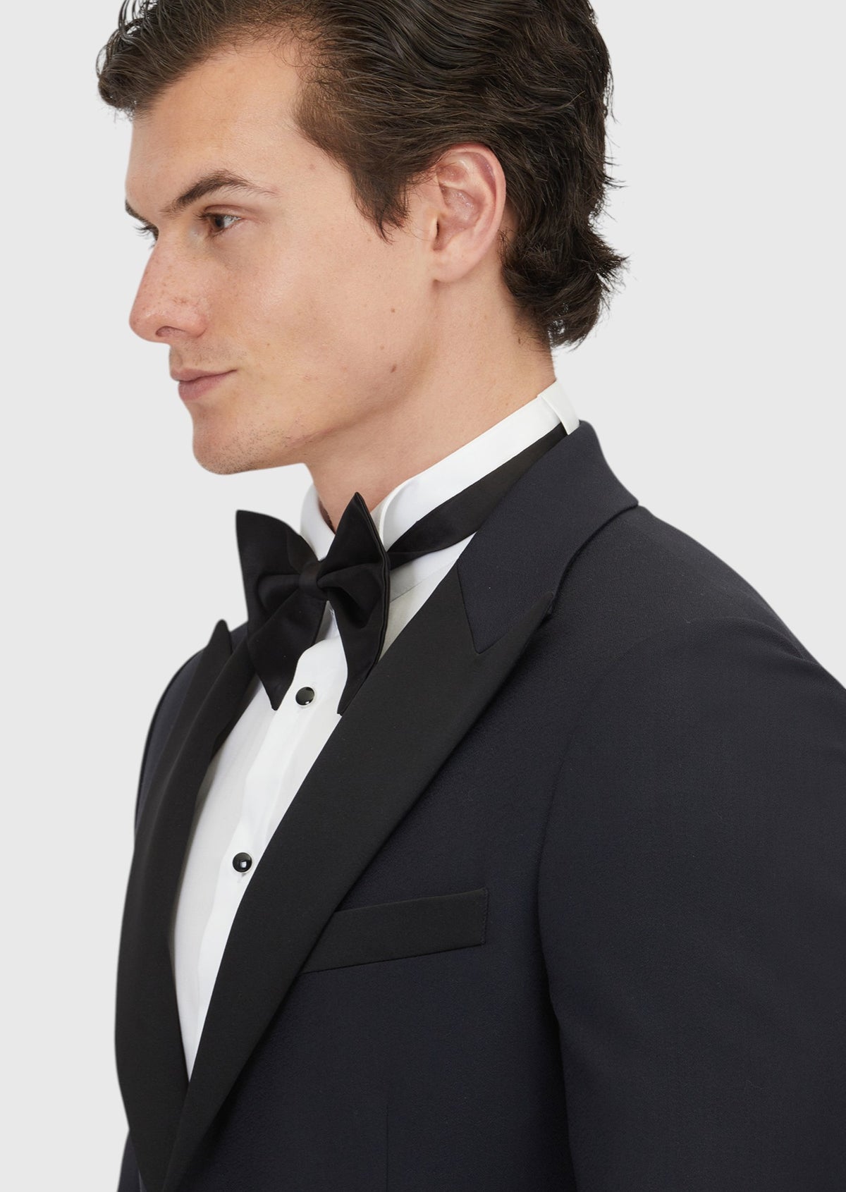 Lacivert Düz Thin&taller Slim Fit Kruvaze Yaka Dokuma Smokin Takım Elbise