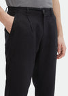 Siyah Düz Dokuma Jogging Fit Casual %100 Keten Pantolon
