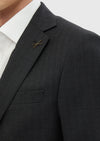Antrasit Çizgili Modern Fit %100 Yün Takım Elbise