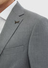 Gri Çizgili Zeroweight Slim Fit %100 Yün Takım Elbise