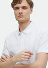 Beyaz Düz Polo Yaka %100 Pamuk T-Shirt