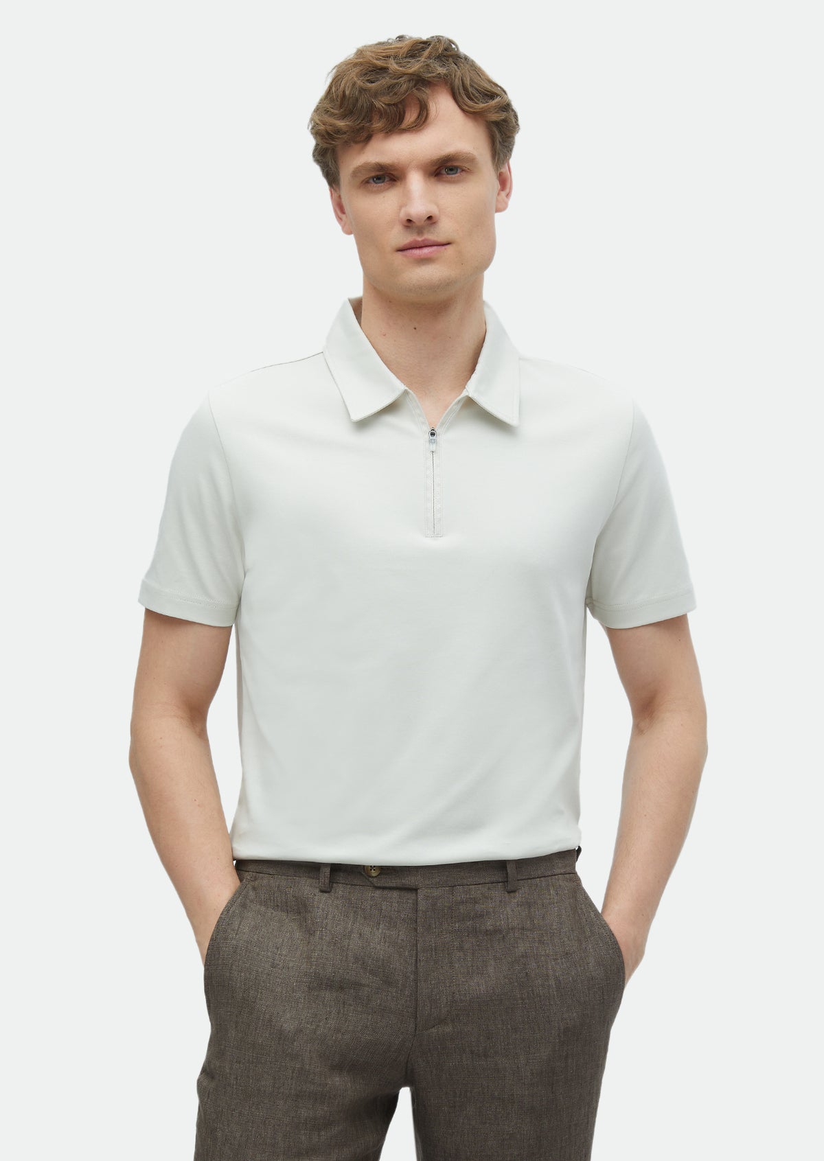Taş Düz Polo Yaka %100 Pamuk T-Shirt