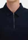 Lacivert Jakarlı Polo Yaka %100 Pamuk T-Shirt