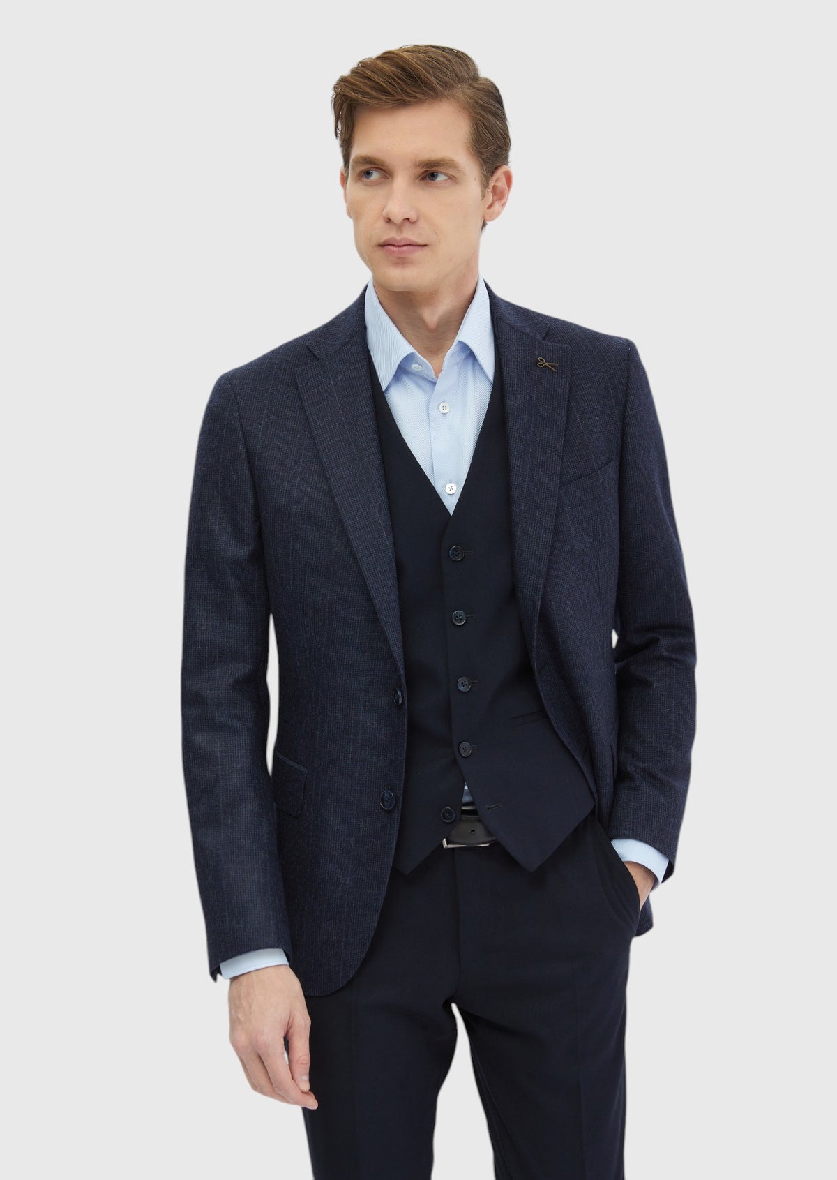 Navy Blue Suit With Waistcoat