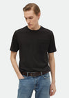 Siyah Düz Bisiklet Yaka %100 Pamuk T-Shirt