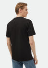 Siyah Düz Bisiklet Yaka %100 Pamuk T-Shirt