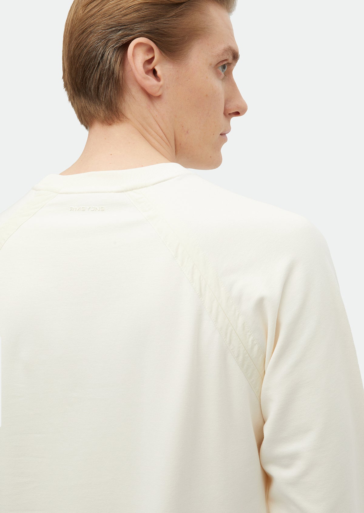 Ekru Bisiklet Yaka Düz Sweatshırt