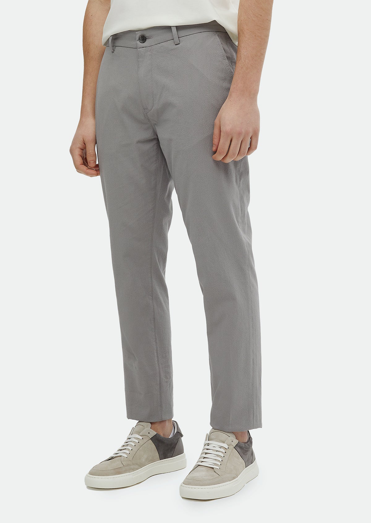 Gri Desenli Dokuma Jogging Fit Casual Pamuk Karışımlı Pantolon