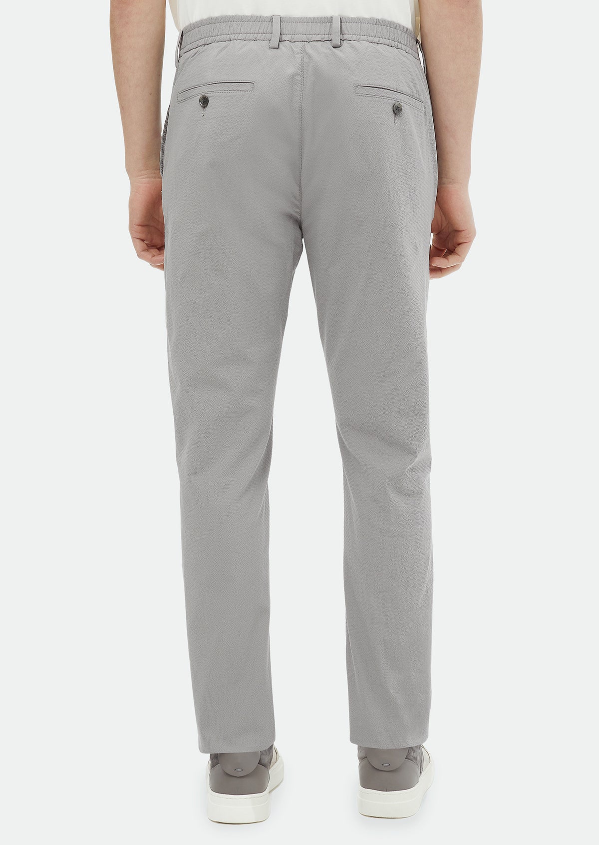 Gri Desenli Dokuma Jogging Fit Casual Pamuk Karışımlı Pantolon