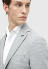 Açık Gri Düz Shirt Shoulder Slim Fit Yün Karışımlı Ceket