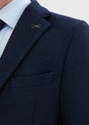 Lacivert Desenli Shirt Shoulder Slim Fit Yün Karışımlı Örme Ceket