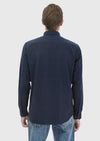 Lacivert Çizgili Casual Fit Uzun Dokuma Casual %100 Pamuk Gömlek