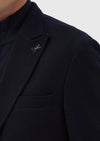 Lacivert Desenli Shirt Shoulder Slim Fit Yün Karışımlı Örme Ceket