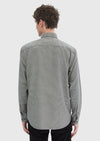Koyu Gri Desenli Casual Fit Uzun Dokuma Casual %100 Pamuk Gömlek