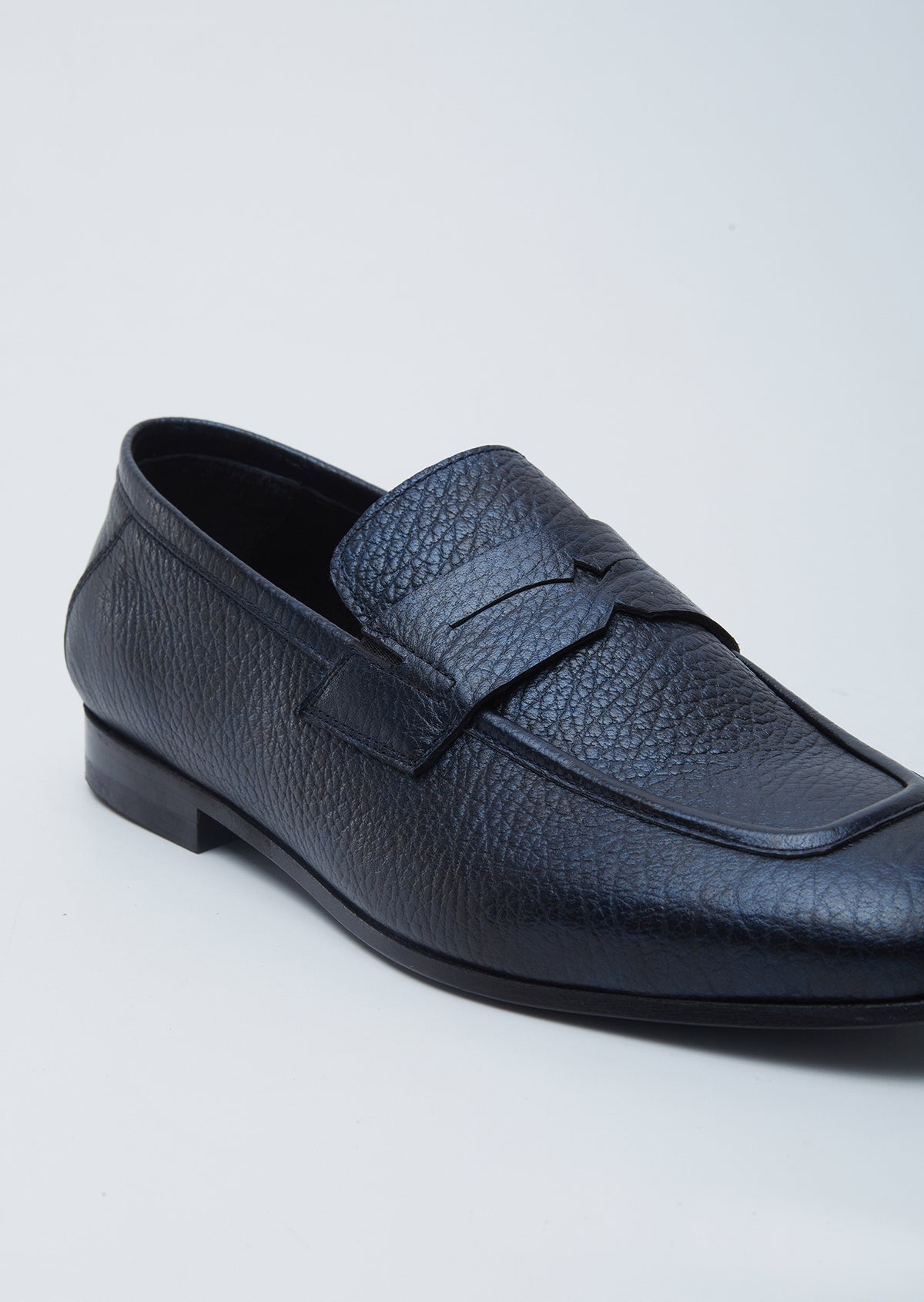 Lacivert Deri Klasik Loafer