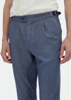 İndigo Düz Dokuma Regular Fit Casual Pamuk Karışımlı Pantolon