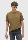 Deve Tüyü Düz Bisiklet Yaka %100 Pamuk T-Shirt