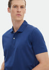 Koyu Mavi Düz Polo Yaka %100 Pamuk T-Shirt