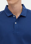 Koyu Mavi Düz Polo Yaka %100 Pamuk T-Shirt