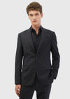 Antrasit Çizgili Zeroweight Slim Fit %100 Yün Takım Elbise