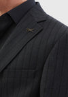 Antrasit Çizgili Zeroweight Slim Fit %100 Yün Takım Elbise