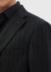 Antrasit Çizgili Zeroweight Slim Fit %100 Yün Takım Elbise