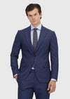 Açık Lacivert Desenli Zeroweight Slim Fit %100 Yün Takım Elbise
