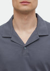 Koyu Gri Düz Polo Yaka %100 Pamuk T-Shirt