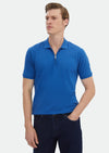 Mavi Düz Polo Yaka %100 Pamuk T-Shirt