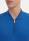 Mavi Düz Polo Yaka %100 Pamuk T-Shirt
