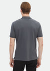 Koyu Gri Düz Polo Yaka %100 Pamuk T-Shirt