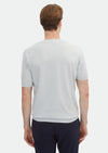 Açık Gri Düz Bisiklet Yaka %100 Pamuk T-Shirt