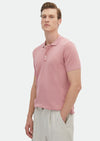 Pembe Jakarlı Polo Yaka %100 Pamuk T-Shirt