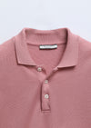 Pembe Jakarlı Polo Yaka %100 Pamuk T-Shirt