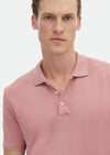 Pembe Jakarlı Polo Yaka %100 Pamuk T-Shirt