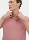 Pembe Jakarlı Polo Yaka %100 Pamuk T-Shirt