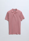 Pembe Jakarlı Polo Yaka %100 Pamuk T-Shirt