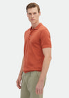 Turuncu Jakarlı Polo Yaka %100 Pamuk T-Shirt