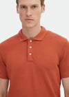 Turuncu Jakarlı Polo Yaka %100 Pamuk T-Shirt