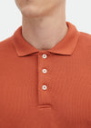 Turuncu Jakarlı Polo Yaka %100 Pamuk T-Shirt