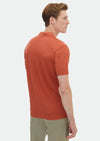Turuncu Jakarlı Polo Yaka %100 Pamuk T-Shirt